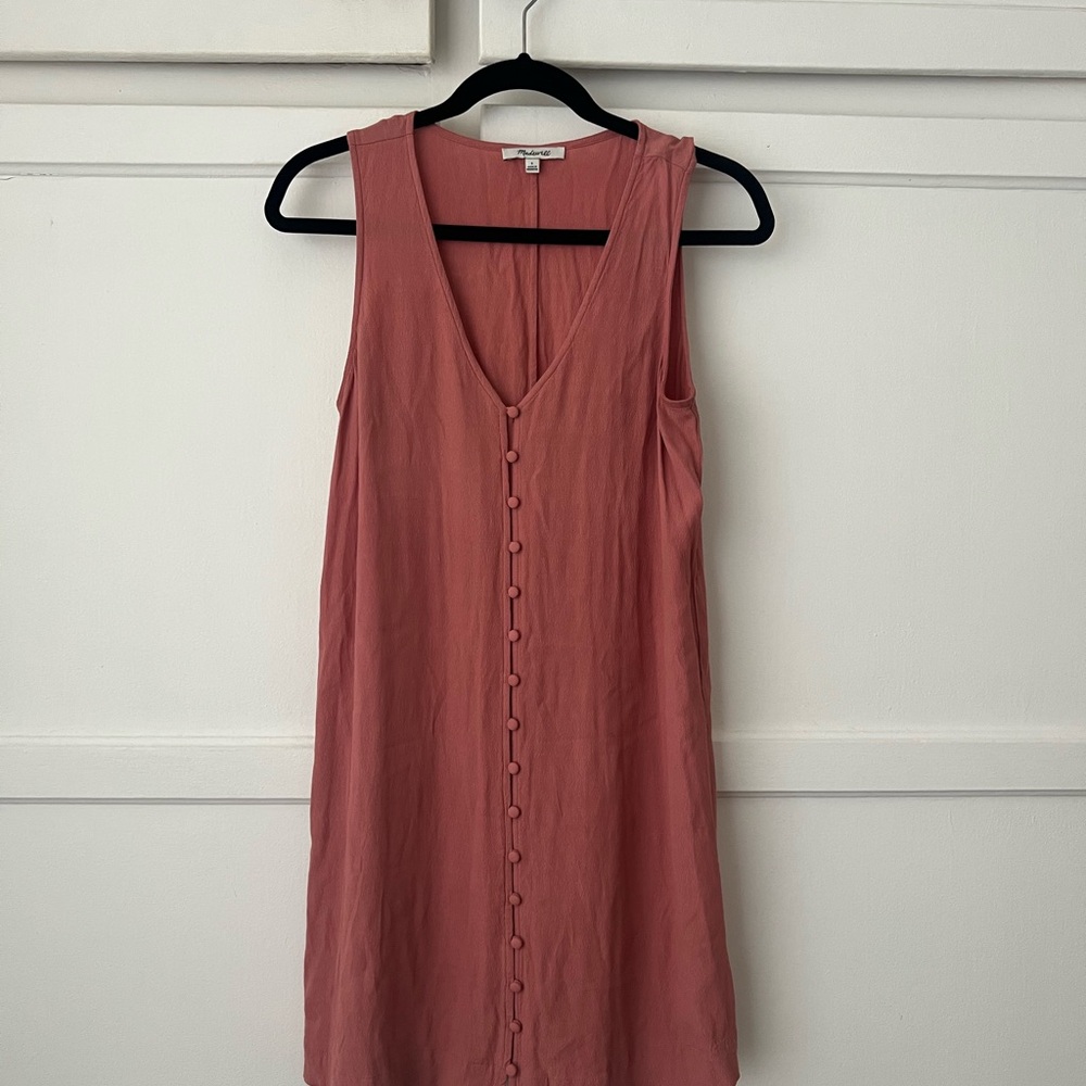 Madewell Heather Button-Front Dress Mauve - Picture 3 of 5